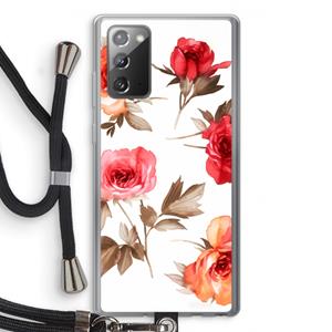 CaseCompany Roosjes: Samsung Galaxy Note 20 / Note 20 5G Transparant Hoesje met koord