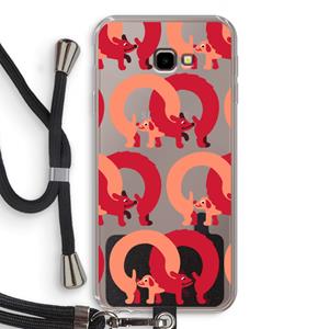 CaseCompany Dogs: Samsung Galaxy J4 Plus Transparant Hoesje met koord