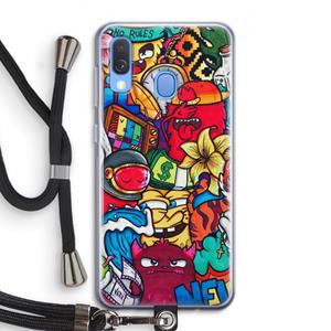 CaseCompany No Rules: Samsung Galaxy A40 Transparant Hoesje met koord