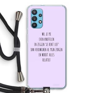 CaseCompany Relatief: Samsung Galaxy A32 4G Transparant Hoesje met koord