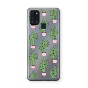 CaseCompany Cactus Lover: Samsung Galaxy A21s Transparant Hoesje