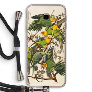 CaseCompany Carolinaparkiet: Samsung Galaxy J4 Plus Transparant Hoesje met koord