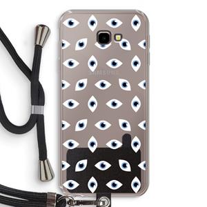 CaseCompany Eyes pattern: Samsung Galaxy J4 Plus Transparant Hoesje met koord