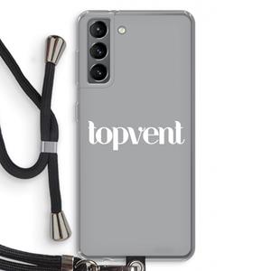 CaseCompany Topvent Grijs Wit: Samsung Galaxy S21 Transparant Hoesje met koord
