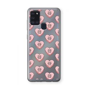 CaseCompany Chicks before dicks: Samsung Galaxy A21s Transparant Hoesje