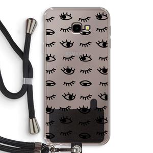 CaseCompany Eye pattern #2: Samsung Galaxy J4 Plus Transparant Hoesje met koord