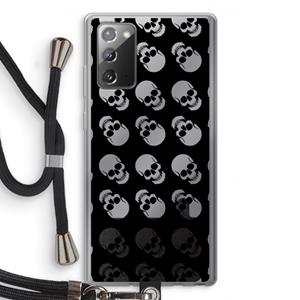 CaseCompany Musketon Skulls: Samsung Galaxy Note 20 / Note 20 5G Transparant Hoesje met koord