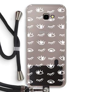 CaseCompany Eye pattern #3: Samsung Galaxy J4 Plus Transparant Hoesje met koord