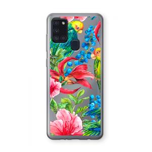 CaseCompany Papegaaien: Samsung Galaxy A21s Transparant Hoesje