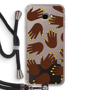 CaseCompany Hands dark: Samsung Galaxy J4 Plus Transparant Hoesje met koord