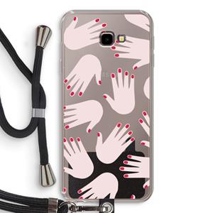 CaseCompany Hands pink: Samsung Galaxy J4 Plus Transparant Hoesje met koord
