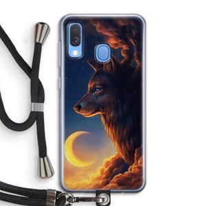 CaseCompany Night Guardian: Samsung Galaxy A40 Transparant Hoesje met koord