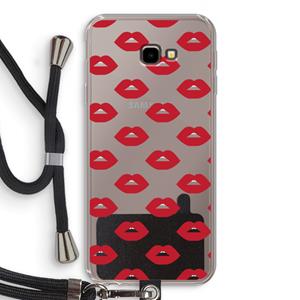 CaseCompany Lips: Samsung Galaxy J4 Plus Transparant Hoesje met koord
