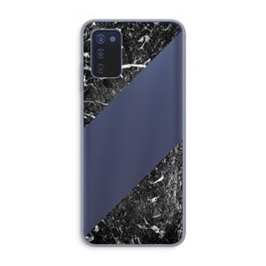 CaseCompany Zwart marmer: Samsung Galaxy A03s Transparant Hoesje