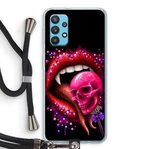 CaseCompany Dodelijk zoet: Samsung Galaxy A32 4G Transparant Hoesje met koord
