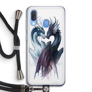 CaseCompany Yin Yang Dragons: Samsung Galaxy A40 Transparant Hoesje met koord
