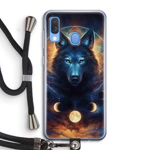 CaseCompany Wolf Dreamcatcher: Samsung Galaxy A40 Transparant Hoesje met koord