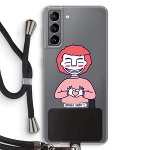 CaseCompany Hartje: Samsung Galaxy S21 Transparant Hoesje met koord