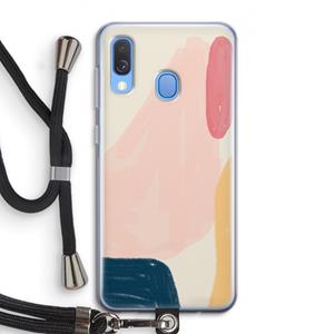 CaseCompany Saturday Flow: Samsung Galaxy A40 Transparant Hoesje met koord