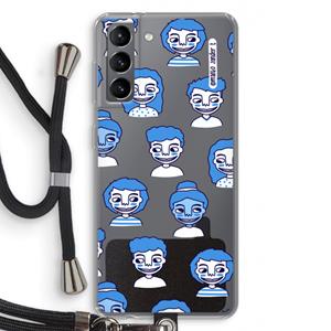 CaseCompany Gezichtjes: Samsung Galaxy S21 Transparant Hoesje met koord