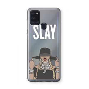 CaseCompany Slay All Day: Samsung Galaxy A21s Transparant Hoesje