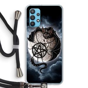 CaseCompany Volle maan: Samsung Galaxy A32 4G Transparant Hoesje met koord