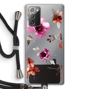 CaseCompany Geschilderde bloemen: Samsung Galaxy Note 20 / Note 20 5G Transparant Hoesje met koord