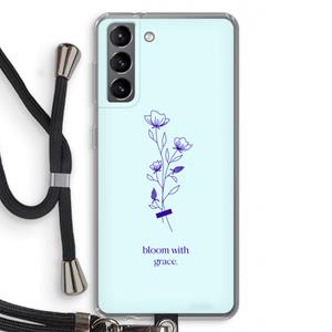CaseCompany Bloom with grace: Samsung Galaxy S21 Transparant Hoesje met koord
