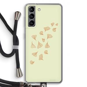 CaseCompany Falling Leaves: Samsung Galaxy S21 Transparant Hoesje met koord