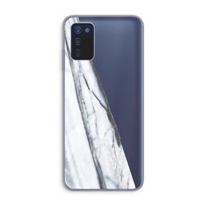 CaseCompany Gestreepte marmer: Samsung Galaxy A03s Transparant Hoesje