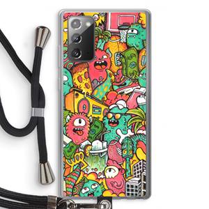 CaseCompany Vexx City: Samsung Galaxy Note 20 / Note 20 5G Transparant Hoesje met koord