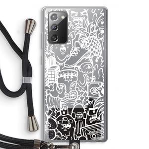 CaseCompany Vexx Mixtape #2: Samsung Galaxy Note 20 / Note 20 5G Transparant Hoesje met koord