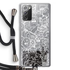 CaseCompany Vexx City #2: Samsung Galaxy Note 20 / Note 20 5G Transparant Hoesje met koord