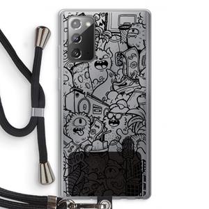 CaseCompany Vexx Black City : Samsung Galaxy Note 20 / Note 20 5G Transparant Hoesje met koord