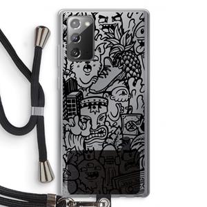 CaseCompany Vexx Black Mixtape: Samsung Galaxy Note 20 / Note 20 5G Transparant Hoesje met koord
