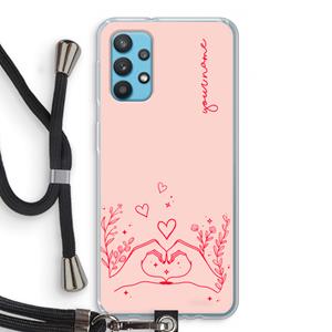 CaseCompany Love is in the air: Samsung Galaxy A32 4G Transparant Hoesje met koord