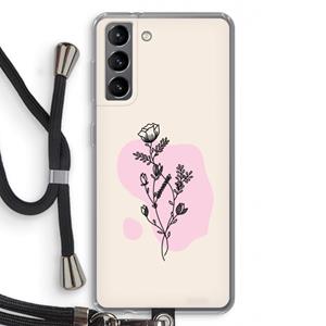 CaseCompany Roses are red: Samsung Galaxy S21 Transparant Hoesje met koord