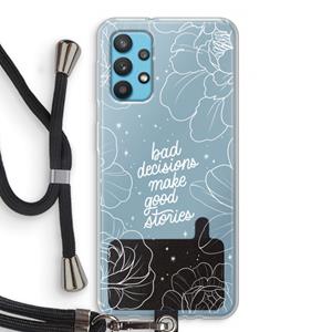 CaseCompany Good stories: Samsung Galaxy A32 4G Transparant Hoesje met koord