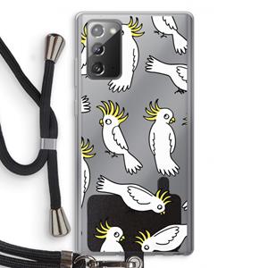 CaseCompany Papegaai: Samsung Galaxy Note 20 / Note 20 5G Transparant Hoesje met koord