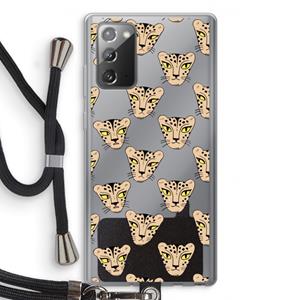 CaseCompany Tijger: Samsung Galaxy Note 20 / Note 20 5G Transparant Hoesje met koord