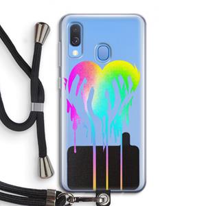 CaseCompany Hold My Heart: Samsung Galaxy A40 Transparant Hoesje met koord