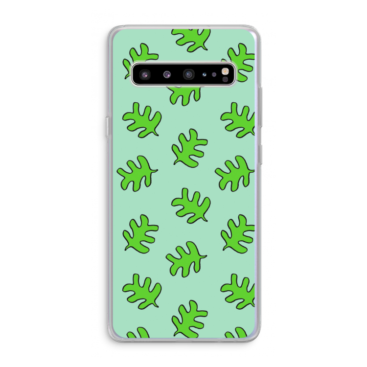 CaseCompany Groene blaadjes: Samsung Galaxy S10 5G Transparant Hoesje