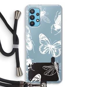 CaseCompany Tiny Bugs: Samsung Galaxy A32 4G Transparant Hoesje met koord