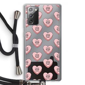 CaseCompany Chicks before dicks: Samsung Galaxy Note 20 / Note 20 5G Transparant Hoesje met koord