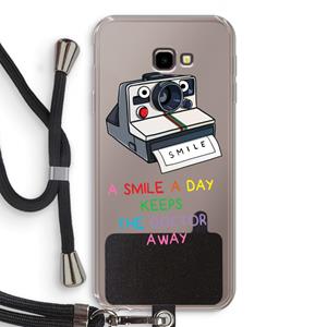 CaseCompany Smile: Samsung Galaxy J4 Plus Transparant Hoesje met koord