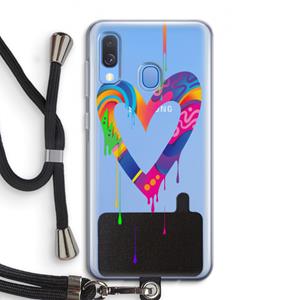 CaseCompany Melts My Heart: Samsung Galaxy A40 Transparant Hoesje met koord