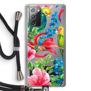 CaseCompany Papegaaien: Samsung Galaxy Note 20 / Note 20 5G Transparant Hoesje met koord