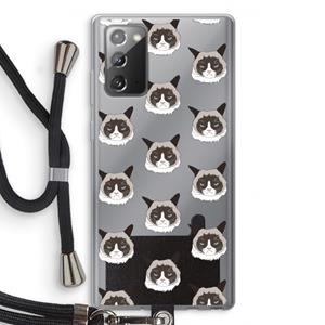 CaseCompany It's a Purrr Case: Samsung Galaxy Note 20 / Note 20 5G Transparant Hoesje met koord
