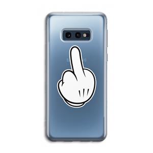 CaseCompany Middle finger white: Samsung Galaxy S10e Transparant Hoesje