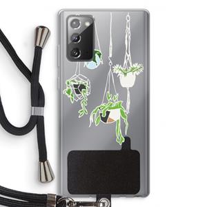 CaseCompany Hang In There: Samsung Galaxy Note 20 / Note 20 5G Transparant Hoesje met koord